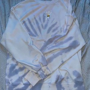 Sunflower Sweatshirt , Girls, Blue and White tie dye